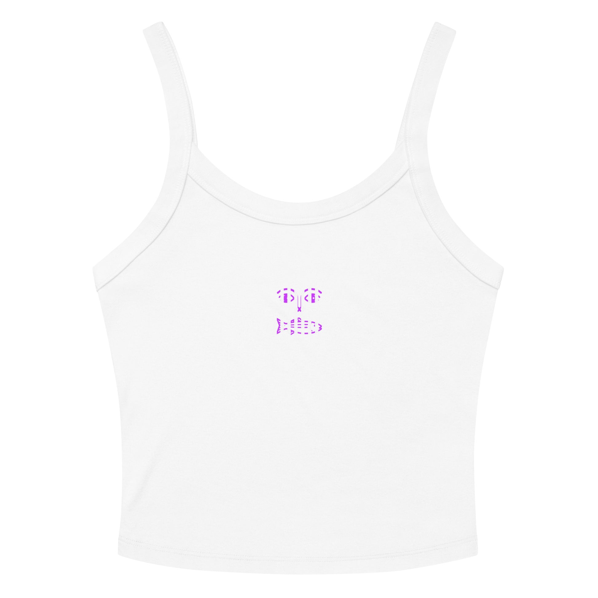 Purple gingham face tank top for women - summer sleeveless ribbed shirt